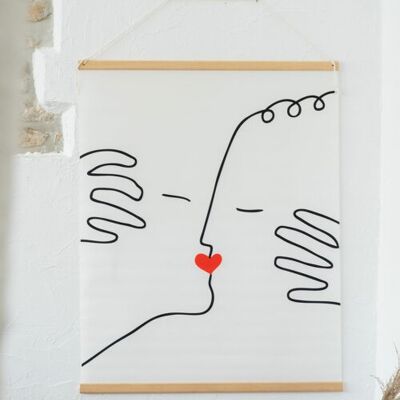 Bacio d'amore appeso a parete - Dimensioni 45 x 70 cm