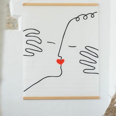 Beso de amor para colgar en la pared - Tamaño 45 x 70 cm