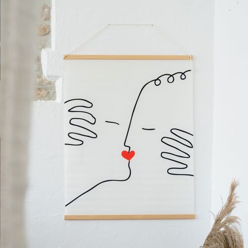 Tenture murale Baiser d'Amour - Format 70 x 90 cm