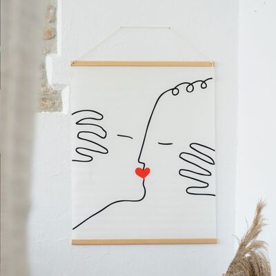 Bacio d'amore appeso a parete - Dimensioni 70 x 90 cm
