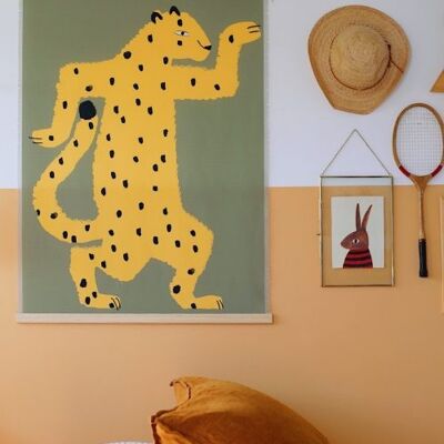 Wall hanging Gaspard the cheetah - Size 70 x 90 cm