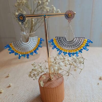 Boucles d'oreilles Elea bleu jaune