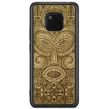 Étui de téléphone en bois masque tribal 32