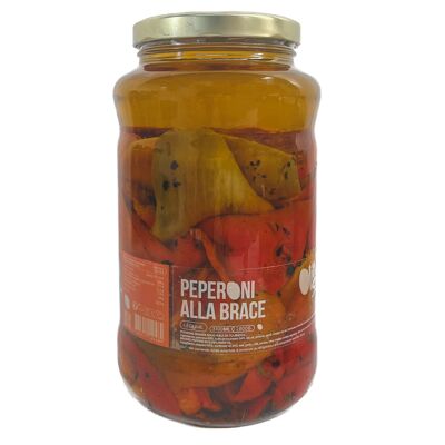 Verduras - Peperoni alla brace - Pimientos asados ​​en aceite de girasol (2800g)