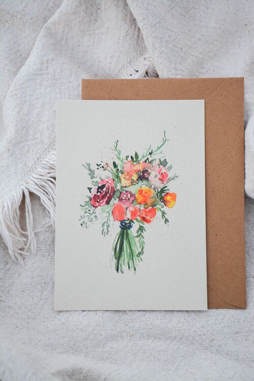 KUNSTBRIEFKAART 'I BROUGHT YOU FLOWERS' - A6