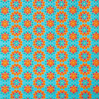 Stampa geometrica blu/arancione