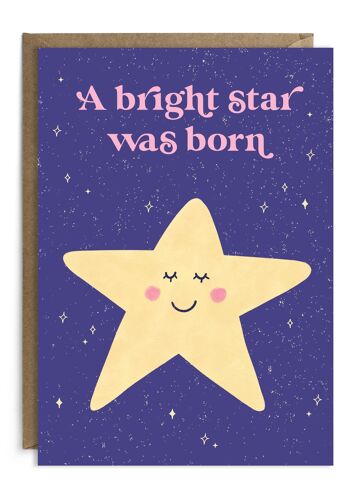 Une étoile brillante est née | Nouvelle carte de bébé | Nouvelle carte parentale 1