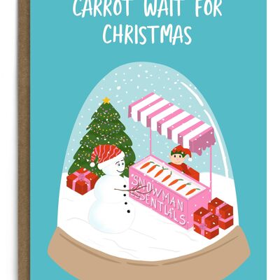 Karotte warten auf Weihnachtskarte | Feiertagskarte | Saisonal