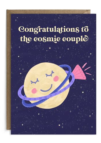 Couple Cosmique | Carte de fiançailles | Carte de mariage | Même sexe 1