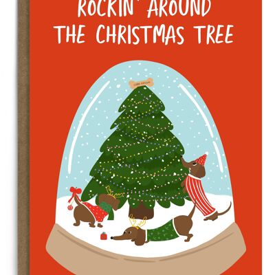 Dackel-Weihnachtskarte | Feiertagskarte | Saisonkarte