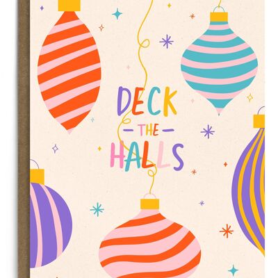 Deck die Hallen-Weihnachtskarte | Saisonkarte | Urlaubskarte