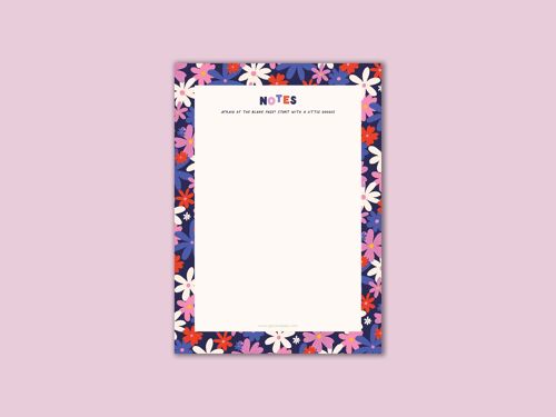 Flowers A5 Blank Notes Notepad