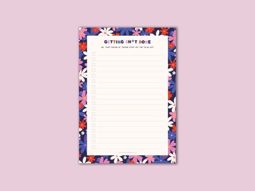 Flowers A5 To-Do List NotePad