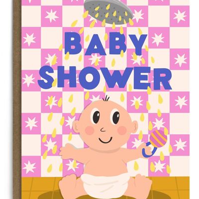 Scheda divertente dell'acquazzone del bambino | Carta New Baby neutrale rispetto al genere