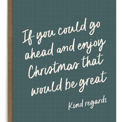 Go Ahead Christmas Card for Coworkers | Funny Holiday Card