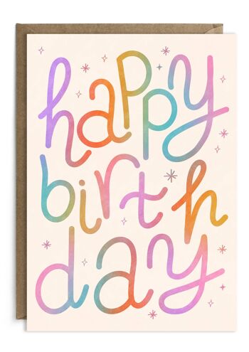 Carte joyeux anniversaire | Carte d'anniversaire de typographie | Carte Femme 1