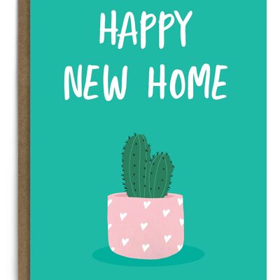 Cactus Happy New Home Card | Carte de pendaison de crémaillère | Nouvelle maison