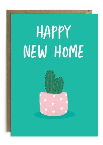 Cactus Happy New Home Card | Carte de pendaison de crémaillère | Nouvelle maison 1