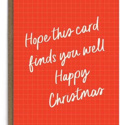 Hope This Card Finds You Well | Christmas Card for Coworkers