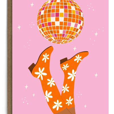 Daisy Disco Card | Greeting Card | Female Birthday Card