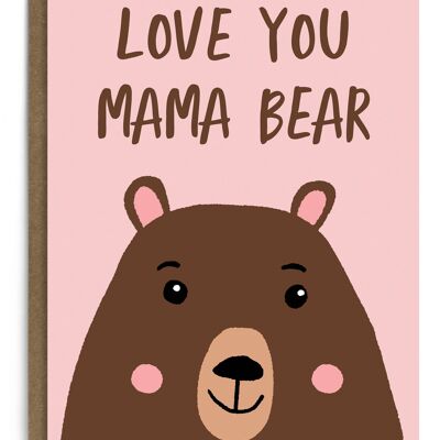 Je t'aime maman ours | Carte de fête des mères | Carte maman | Carte Maman