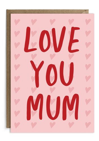Je t'aime maman carte | Carte de fête des mères de typographie | Carte Maman 1