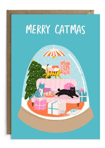 Carte de Noël joyeux Catmas | Carte saisonnière | Carte de vacances 1
