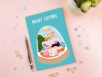 Carte de Noël joyeux Catmas | Carte saisonnière | Carte de vacances 2