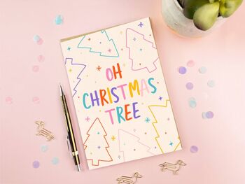 Oh carte de Noël d'arbre de Noël | Carte de vacances | De fête 2