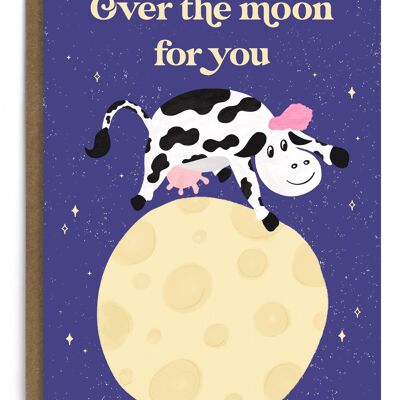 Over The Moon For You | Congratulations Card | Celebration