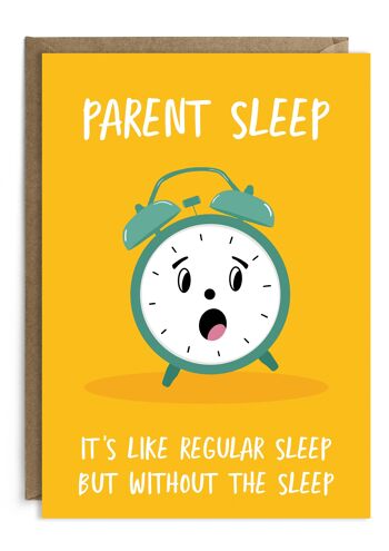 Parent Sleep New Baby Card | Carte de nouveau parent mignon et drôle 1