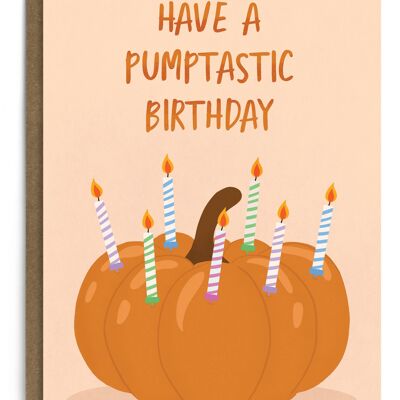 Carte d'anniversaire Pumptastic | Carte d'anniversaire d'octobre | Halloween