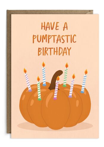 Carte d'anniversaire Pumptastic | Carte d'anniversaire d'octobre | Halloween 1