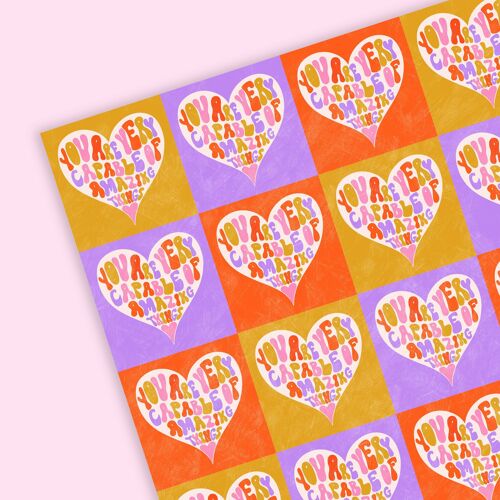 Retro Good Luck Wrapping Paper | Chequered Pattern Gift Wrap