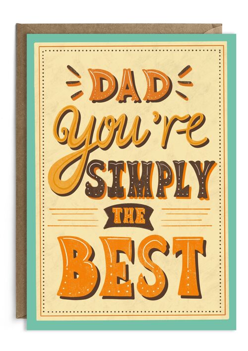 Simply The Best Card | Retro Father's Day Card | Dad Card