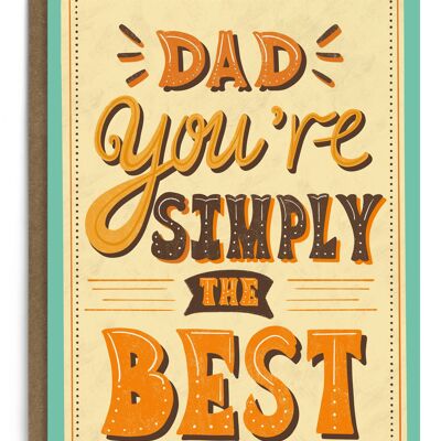 Simply The Best Card | Retro Father's Day Card | Dad Card