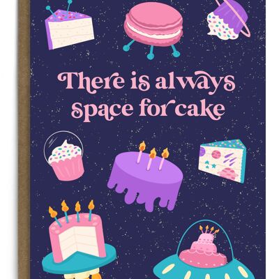 Spazio per la carta di compleanno della torta | Carta spaziale | Compleanno del bambino