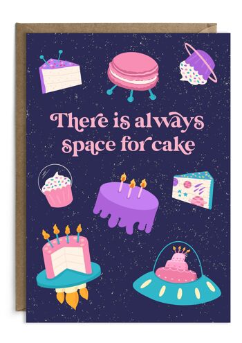 Espace pour la carte d'anniversaire de gâteau | Carte Espace | Anniversaire d'enfant 1