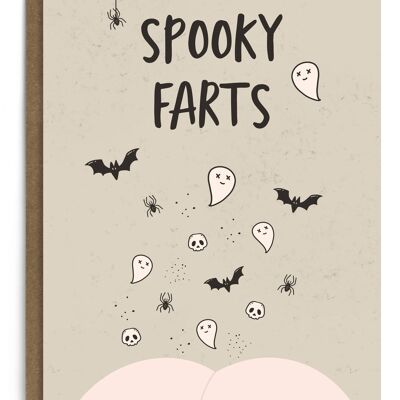 Scoregge spettrali | Carta di Halloween pipistrello | Carta divertente di Halloween
