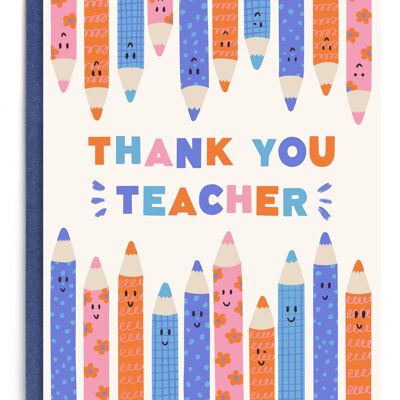Carte de remerciement de professeur | Carte de remerciement | Retour à l'école