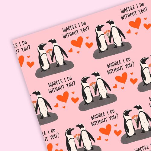 Waddle I Do Wrapping Paper | Anniversary Gift Wrap Sheets