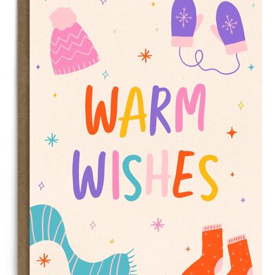 tarjeta de Navidad caliente de los deseos | Tarjeta de invierno | Tarjeta de temporada