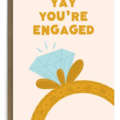 Yay You’re Engaged Card | Engagement Card | Ring Card