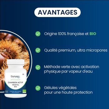 CHARBON ACTIF végétal BIO Français - 300mg / 90 gélules (offre promo) 3