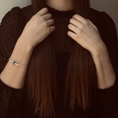 Bracciale in argento 925 "BLACK KNOT" 20cm, collezione KOKAZ