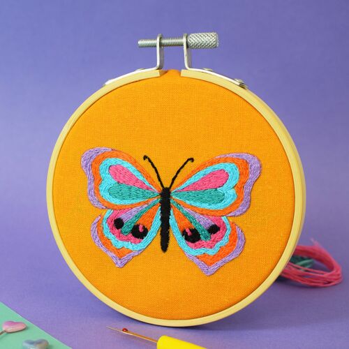 Kaleidoscope Butterfly Mini 4 inch Embroidery Kit