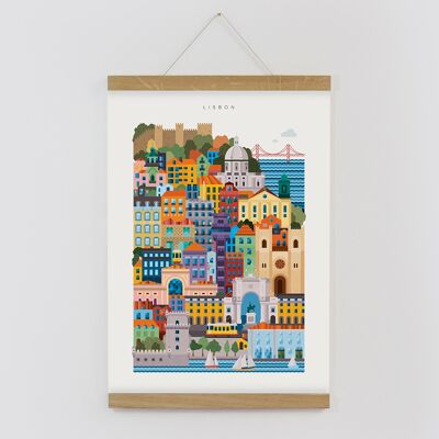 Lisbon A3 Colourful Print