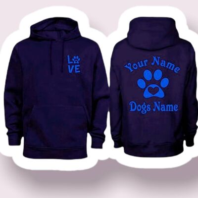 Pawprint design hoodie Blue