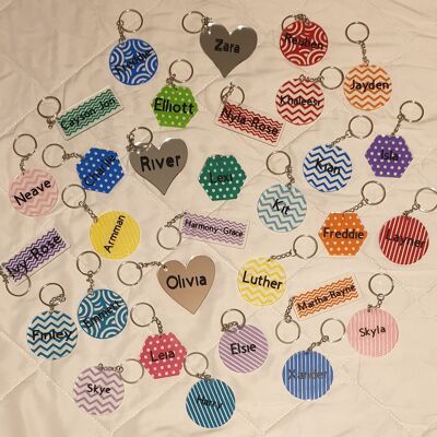 Acrylic Shaped Keyrings Hexagon