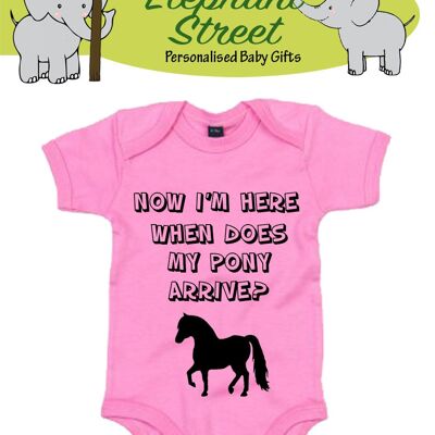 Now I'm Here When Does MY Pony Arrive... Baby Vest